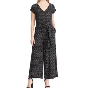 Chaps NWT Black White Print Jumpsuit Size 6